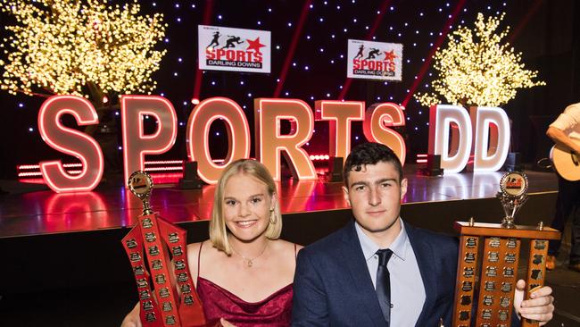 ON HOLD: Sports Darling Downs 2019 major award winners Tatum Stewart (left) and Corey Anderson.