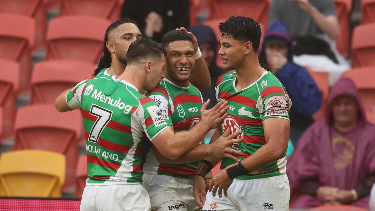 The Rabbitohs were near perfect in the first half, but almost surrendered a 20 point lead at halftime. Picture: Getty Images.