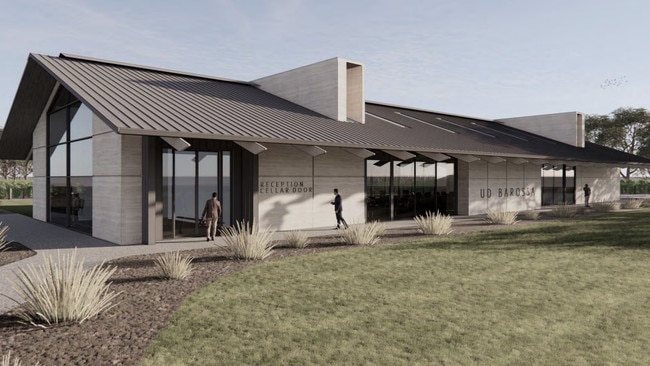 Artist visualisations of the cellar door/function centre at UD Barossa. Picture: Lens Architecture