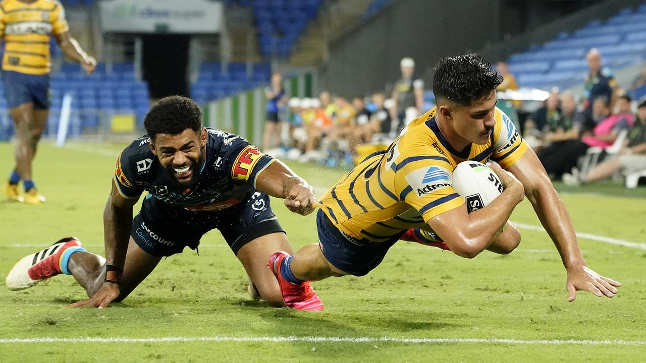 Dylan Brown might be the last NRL player to score a try for some time. (AAP Image/Dave Hunt)