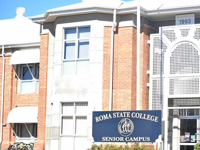 Roma State College front entry sign.