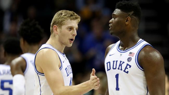 Jack White with Zion Williamson. (Photo by Streeter Lecka/Getty Images)