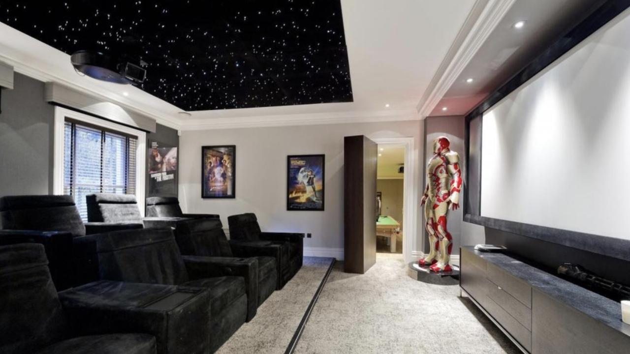 A giant Iron Man statue was a statement piece for Payne’s cinema room.