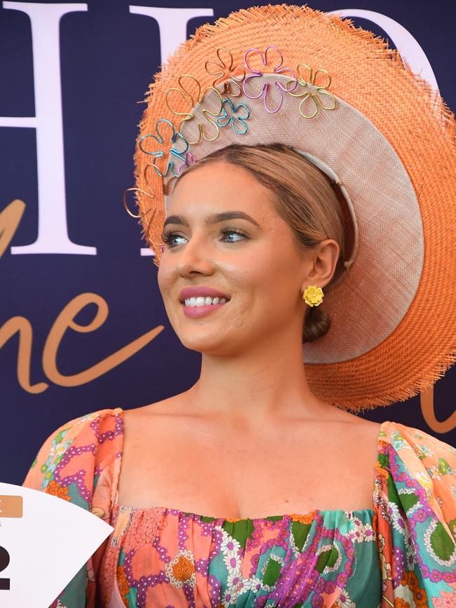 Jaimee Bruggemann in the season's grand final of Fashion on the Fields at the 2022 Darwin Cup. Picture: (A)manda Parkinson