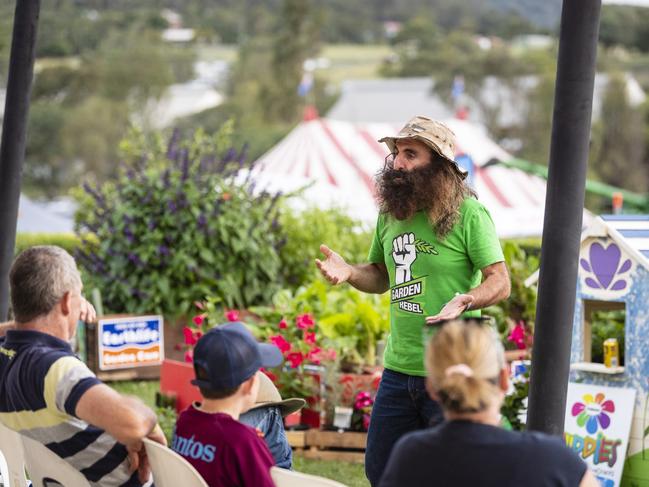 Costa Georgiadis gives a talk at the Pohlmans Vegie Patch at the Toowoomba Royal Show, Friday, March 31, 2023. Picture: Kevin Farmer