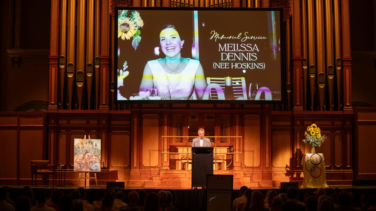Friends and family attended a memorial service for Ms Hoskins at Adelaide Town Hall. Picture: ABC / Brant Cumming