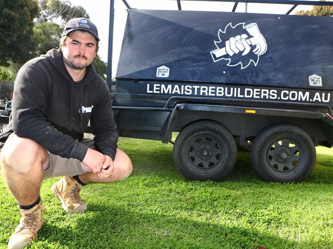 Tradie, Jake LaMaistre, had $10,000 worth of tools stolen. Picture: Glenn Ferguson