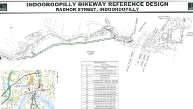 Stretching 400 metres along the Brisbane River at Indooroopilly, the bikeway and pedestrian path would be similar in design to the 900m Riverwalk at New Farm.