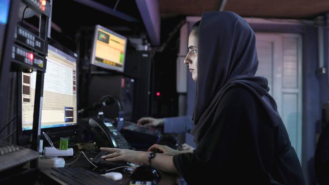 A female producer for Tolo News in a newsroom at Tolo TV station in Kabul, Afghanistan. Picture: Reuters