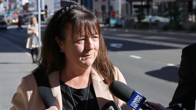 Leanne Mullen, mother of Hunter Valley bus crash victim Rebecca Mullen outside Newcastle Local Court. Picture: NewsWire / Damian Shaw