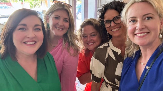 Labor MPs Jayne Stinson, Erin Thompson, Nat Cook, Sarah Andrews and Lucy Hood celebrate the happy news. Picture:Facebook.