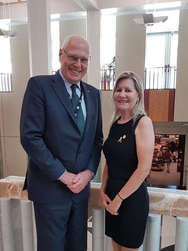 Retired Army major general Jim Molan with Julie-Ann Finney.