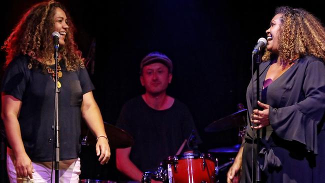 Deline Briscoe (left) joins Emma Donovan for her Sydney Festival tribute to Ruby Hunter. Picture: Prudence Upton