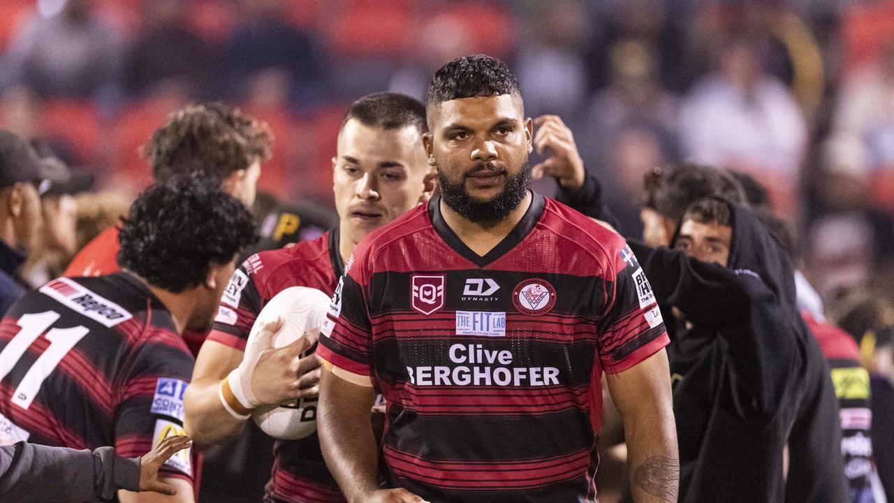 Dwayne Duncan runs out for Valleys against Gatton in TRL Hutchinson Builders A-grade grand final rugby league at Toowoomba Sports Ground, Saturday, September 14, 2024. Picture: Kevin Farmer