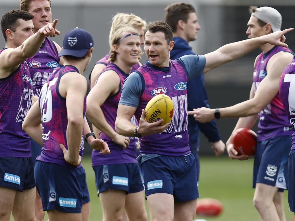 The Cats point fingers at training. Picture: Darrian Traynor/Getty Images