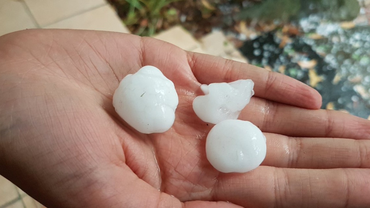 Huge balls of hail came down across the state.