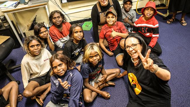 Linda Burney in the classroom at Ernabella Anangu School. Picture: Julian Kingma