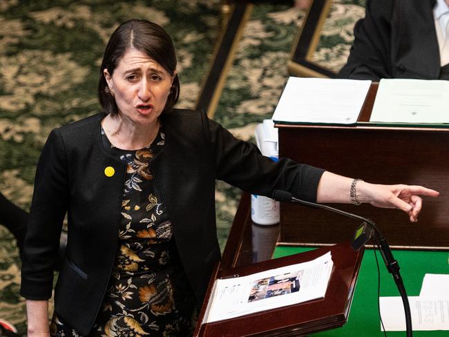 NSW Premier Gladys Berejiklian in question time on Thursday. Picture: James Gourley