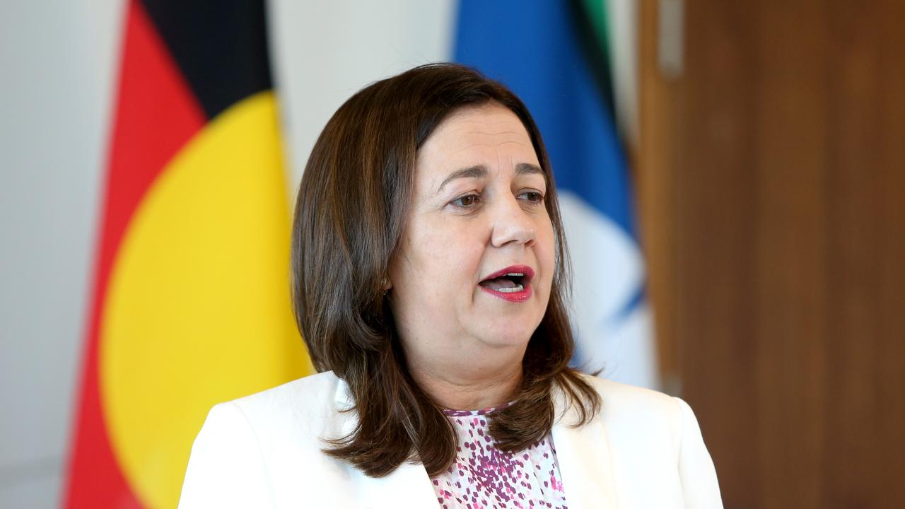 Premier Annastacia Palaszczuk announces the new restrictions for NSW residents and addresses questions over the border. Picture Steve Pohlner