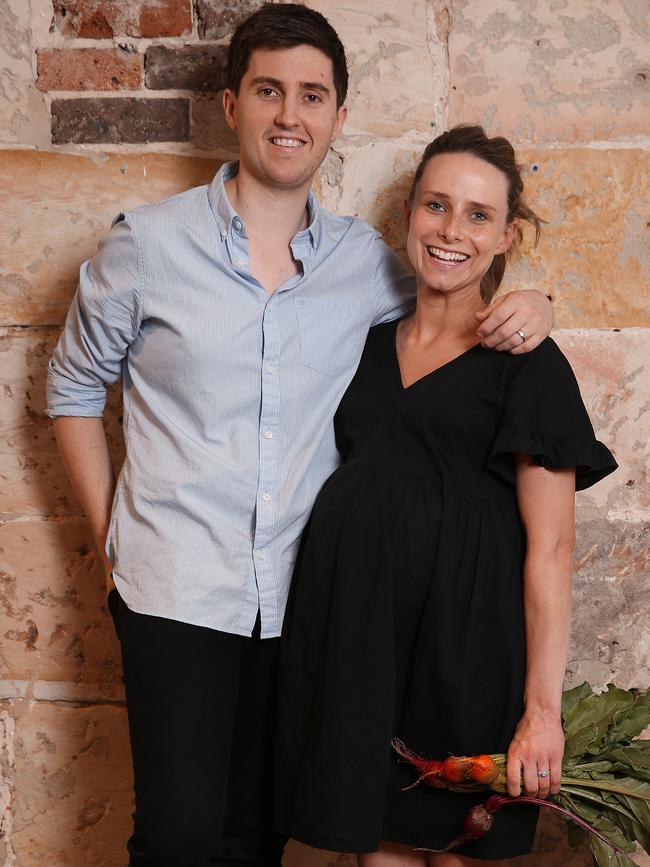 Saint Peter chef Josh Niland with his wife Julie. Picture: Sam Ruttyn