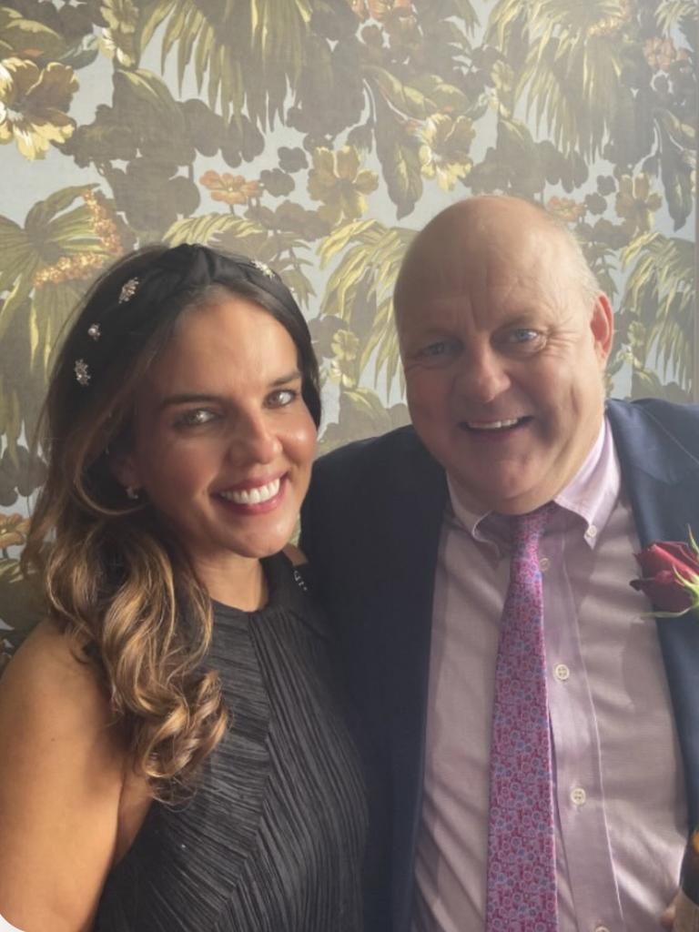 Billy Brownless and his partner Justine pictured at Flemington.