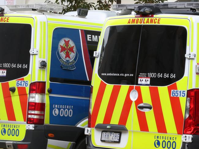 MELBOURNE, AUSTRALIA - NewsWire Photos MAY 07 2021:  STOCK, Ambulances in Melbourne at the Royal Melbourne Hospital.  Picture: NCA NewsWire / David Crosling