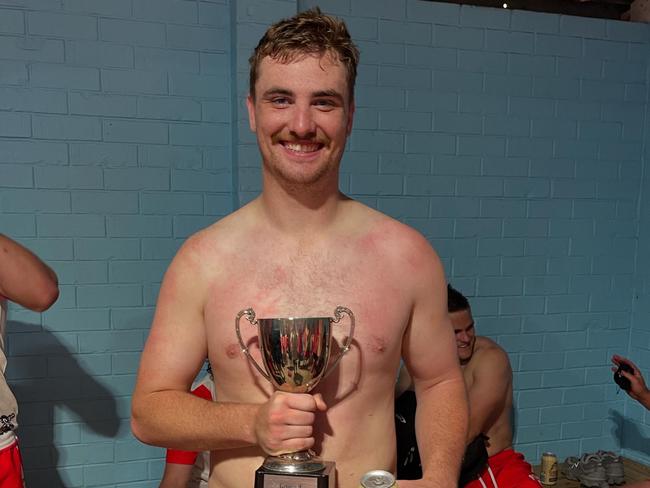 Tyler Madden scored a double as the Temora Dragons upset Tumut to retain the Challenge Cup for another week. Picture: Temora Dragons Rugby League Club Facebook Page