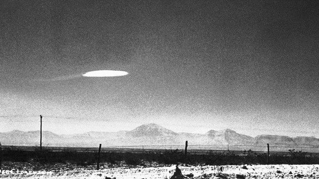 An object photographed in the 1950s near Holloman Air Development Center in New Mexico. Picture: Getty Images