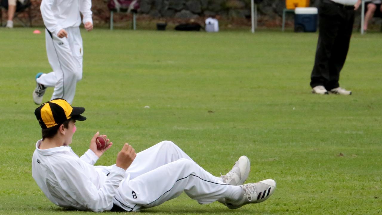 Nice catch from Santos of St Laurence's College. PIC; CHRIS THOMAS