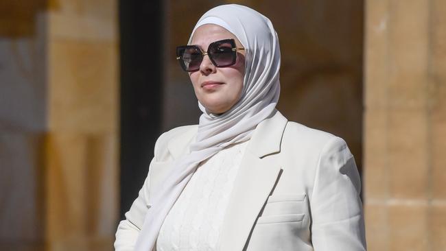 Lena Allouche outside the Adelaide Magistrates Court. Picture: NCA NewsWire / Roy VanDerVegt