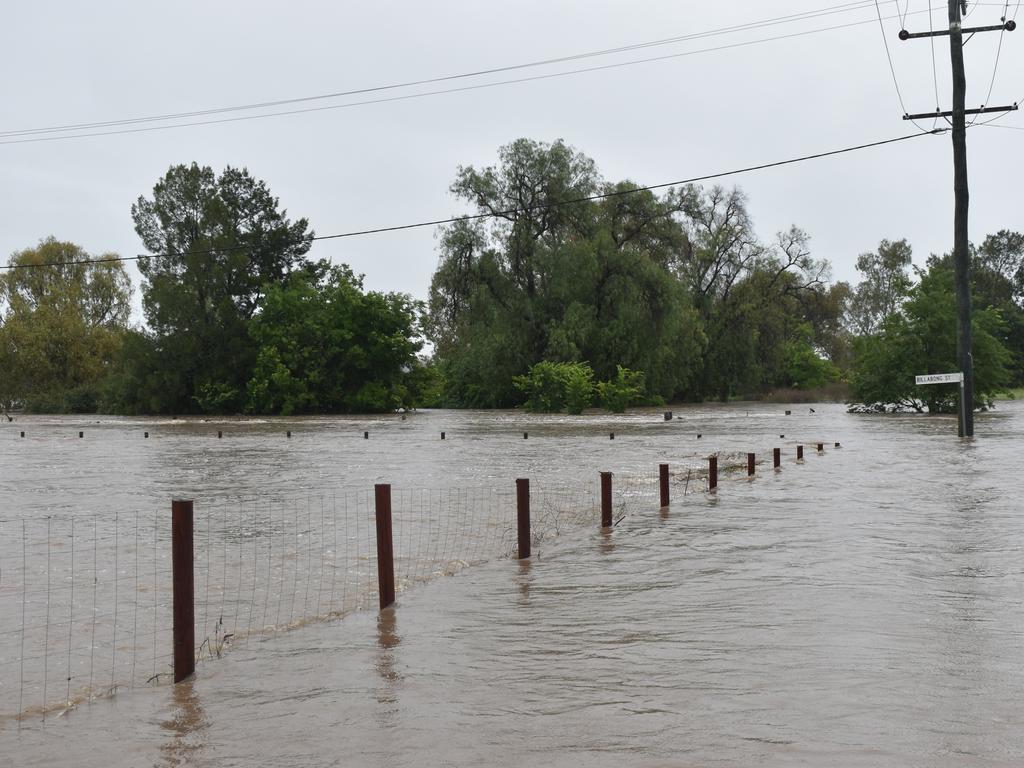 Billabong Street in Warwick flooded after the Condamine River reached heights of more than 6m in December 2021. (Photo: Jessica Paul/Warwick Daily News)