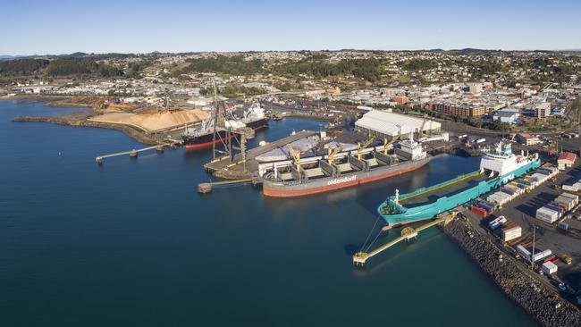 TasPorts’ infrastructure projects include dredging to accommodate larger vessels at the Port of Burnie. Picture: TasPorts