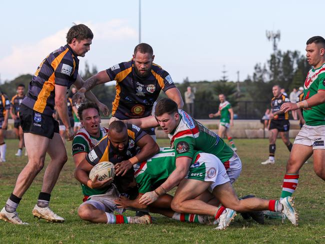 Cody King-Pittman tackled just short of the try line. Picture: Adam Wrightson Photography