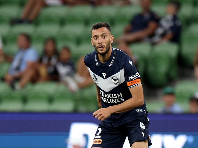 Roderick Miranda of Melbourne Victory in during the round 12 A-League Men match between Melbourne Victory and Western Sydney Wanderers at AAMI Park, on January 04, 2025, in Melbourne, Australia. (Photo by Jonathan DiMaggio/Getty Images)