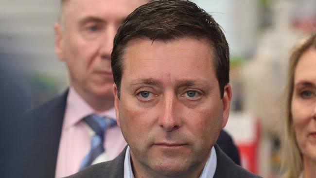 Matthew Guy has faced questions over the controversial views of some Liberal candidates. Picture: David Crosling