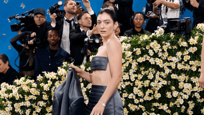 The star has been incorporating more masculine elements into her wardrobe over the last year, and at the Met Gala earlier this month, told Emma Chamberlain that her backless top resembling duct tape was “something of an easter egg”. Image: Getty