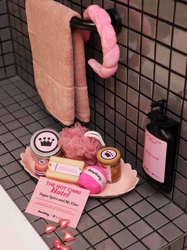 The bathrooms also feature ‘cinni’-inspired amenities. Picture: supplied