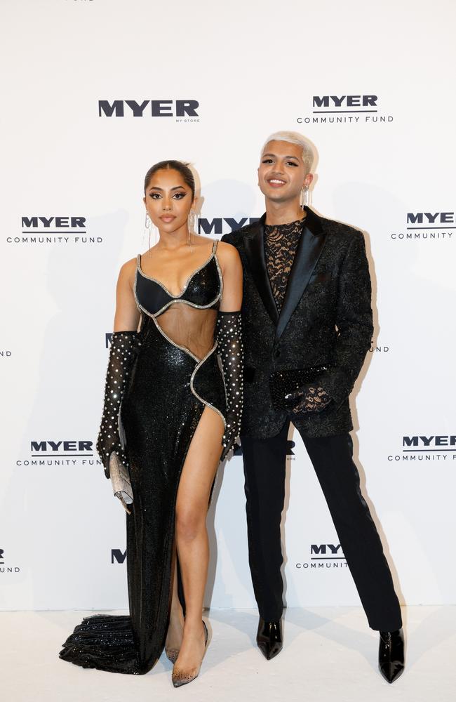 Maria Thattil and her brother Dom Thattil at the Myer Precious Metals Ball at Crown. Picture: James Thomas