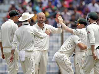 WELL DONE: Australian spinner Nathan Lyon has been the star in recent Test matches. Picture: A.M. Ahad