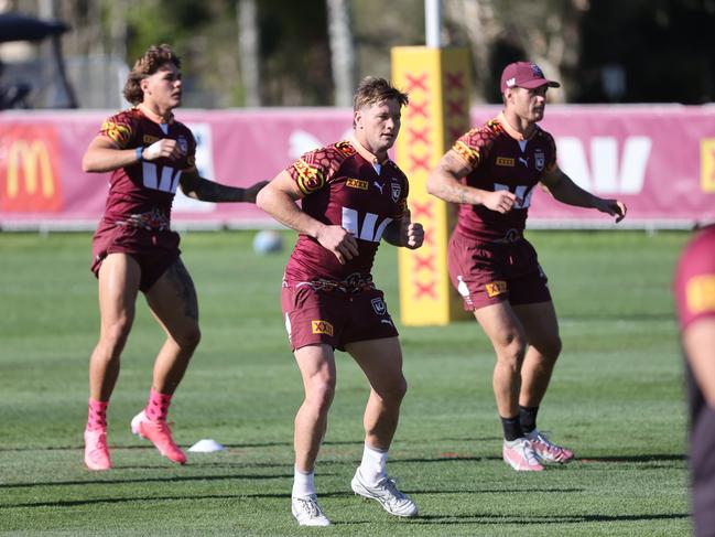 Harry Grant trained strongly during Queensland’s opposed session. Picture: Nigel Hallett