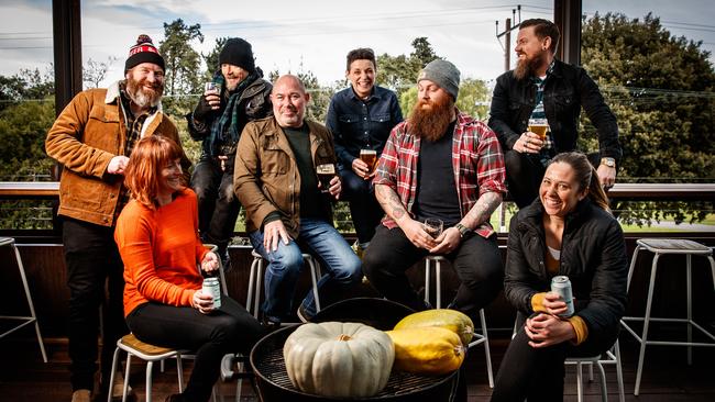 Beer & BBQ Festival director Gareth Lewis, Karena Armstrong from the Salopian Inn, Chef Simon Bryant, David Swaine and Sharon Romeo from Fino, Gus Love from Pink Moon Saloon, Aaron Sandow BBF entertainment director and Emma McCaskill from Sparkke at The Whitmore to promote Food For Thought at Beer and BBQ. Picture: Matt Turner