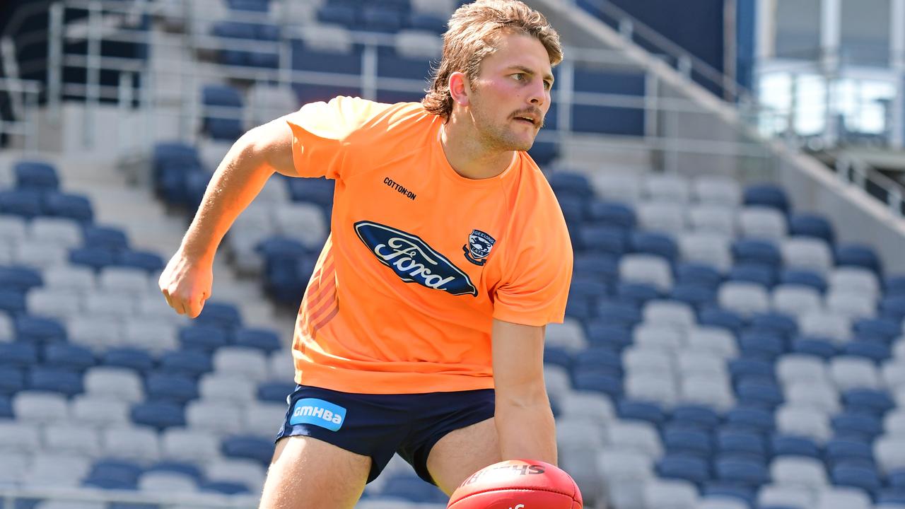 Tom Atkins will debut for Geelong on Friday night.