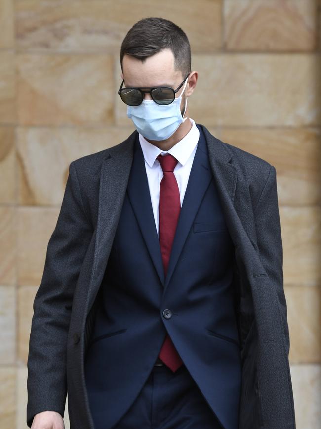 Justin Robert Bassett outside court. Picture: NCA NewsWire / Naomi Jellicoe