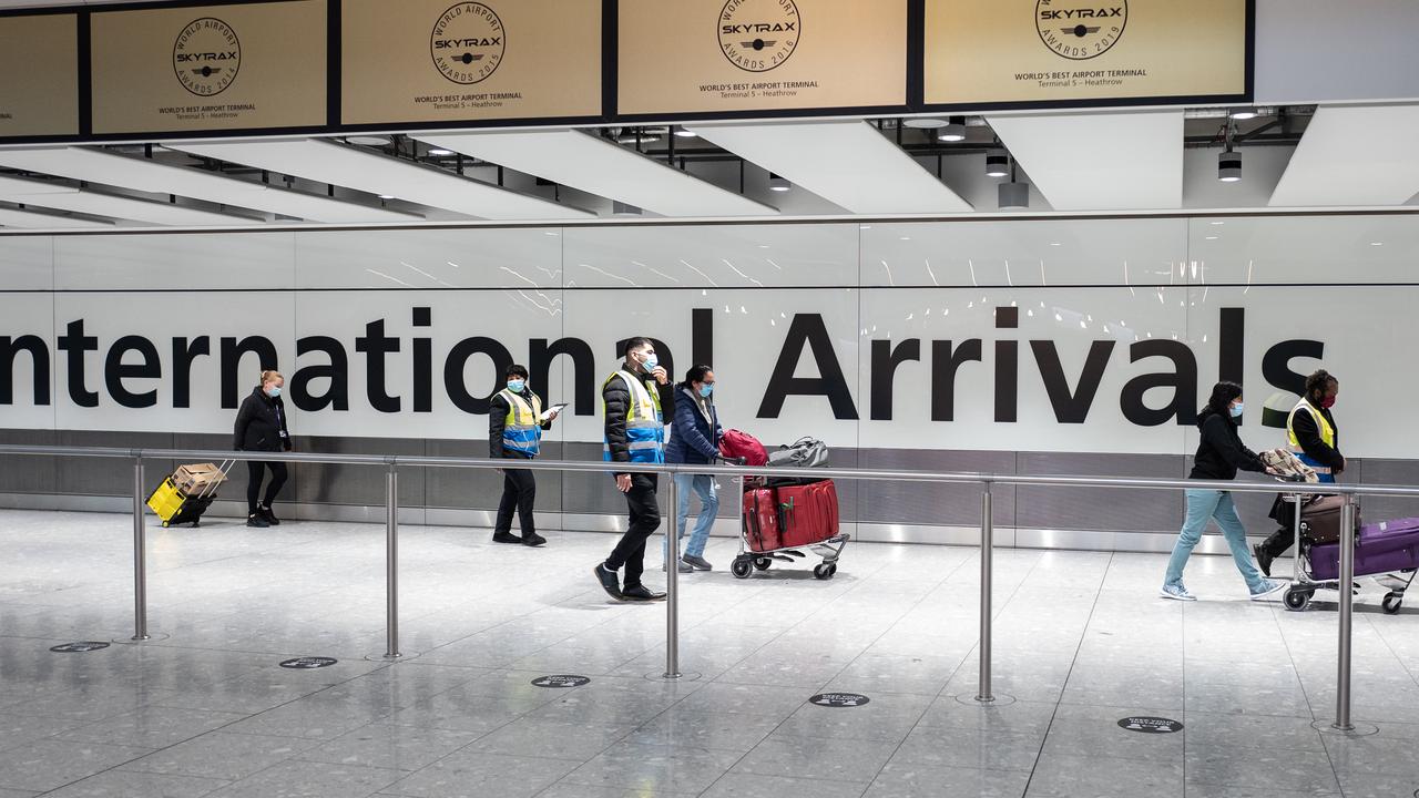Four people have been fined for not being honest on their travel declaration form in the UK. Picture: Leon Neal/Getty Images.