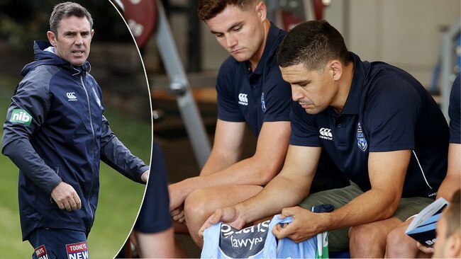 NSW Origin coach Brad Fittler and Cody Walker.