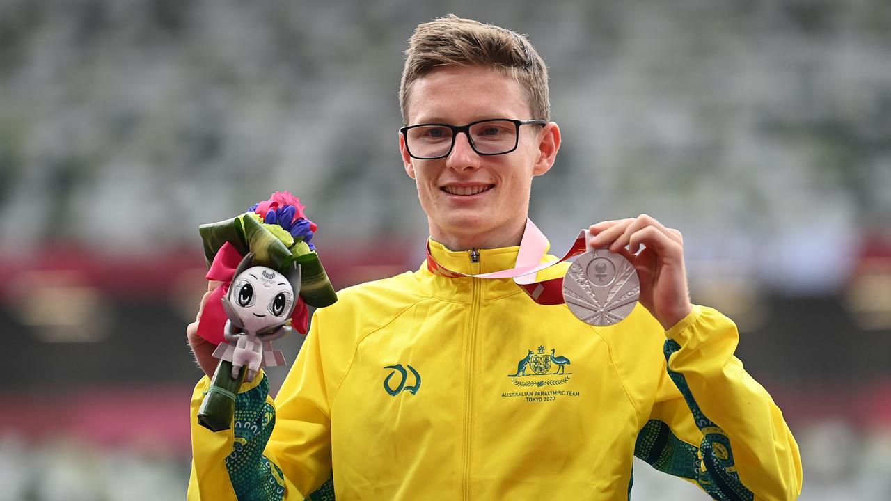 Australia’s Jaryd Clifford with his silver medal.