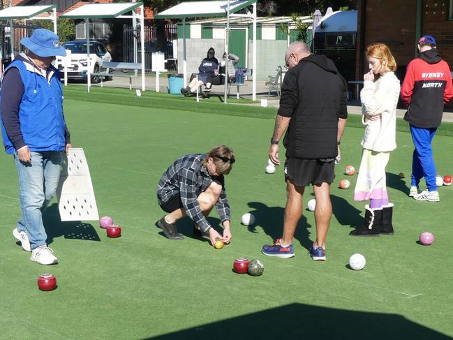 People taking part in Lowlands Bowling Club's Unders and Overs event. Picture: Helen van der Werff