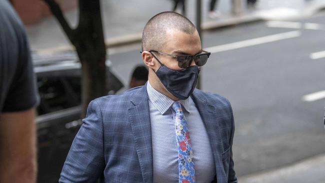 Cody Michael Reynolds, the former head of English at Moriah College, arrives for sentencing on child abuse material charges. Picture: Simon Bullard