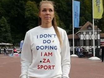 Russian athlete wears anti-doping jumper