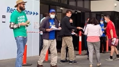 Volunteers helping candidates at the Acacia Ridge booth ahead of this weekend’s Stretton by-election.